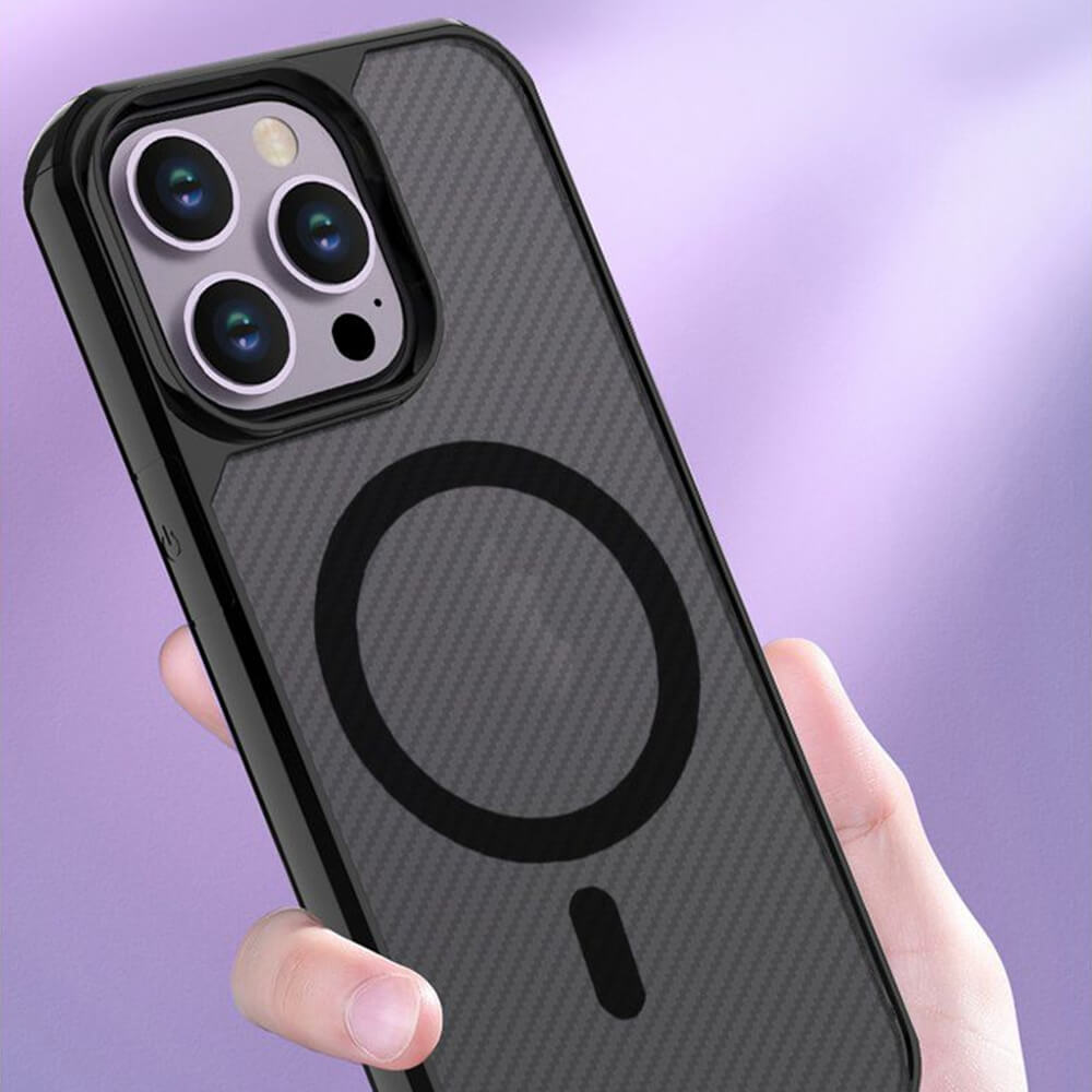 Techsuit iPhone 15 - CarbonFuse MagSafe - Σκληρή Θήκη - Black