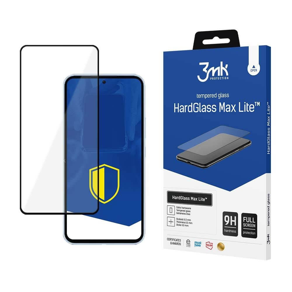 3MK Samsung Galaxy A54 5G HardGlass Max Lite 0.30mm 9H Full Screen Αντιχαρακτικό Γυαλί Οθόνης - Black