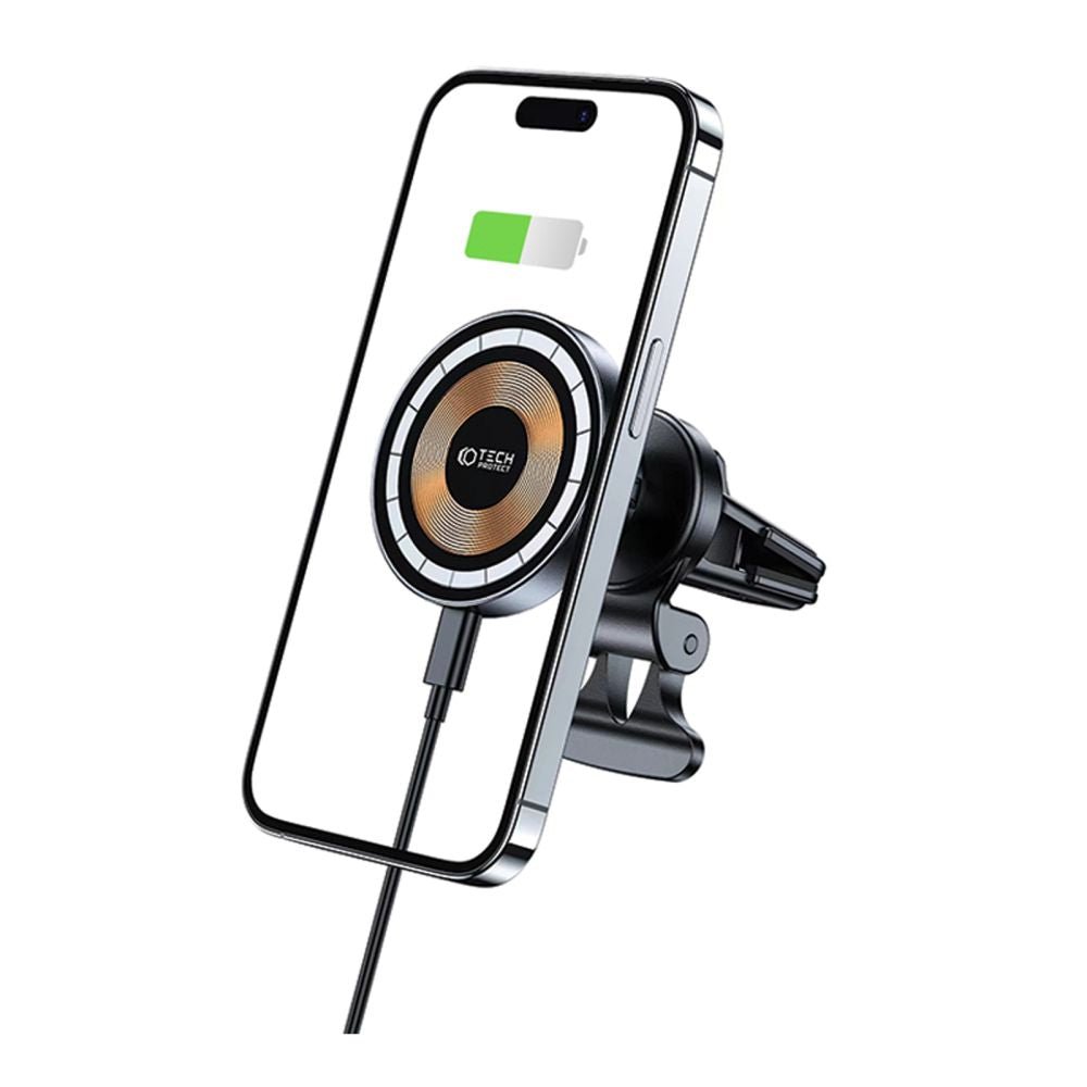 Tech - Protect MM15W - V5 Μαγνητική Βάση για τον Αεραγωγό του Αυτοκινήτου με Ασύρματη Φόρτιση MagSafe 15W - Black