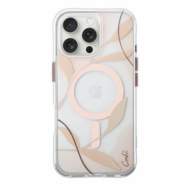 Uniq iPhone 16 Pro Max Coehl Verdure Σκληρή Θήκη με Πλαίσιο Σιλικόνης και MagSafe - Spring Blossom