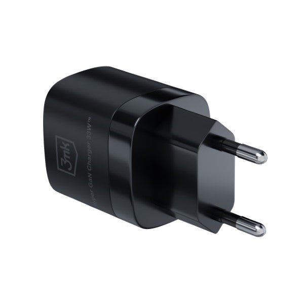 3MK Hyper GaN 33W Οικιακός Φορτιστής Γρήγορης Φόρτισης με 1 Θύρα Type - C και 1 Θύρα USB - Black