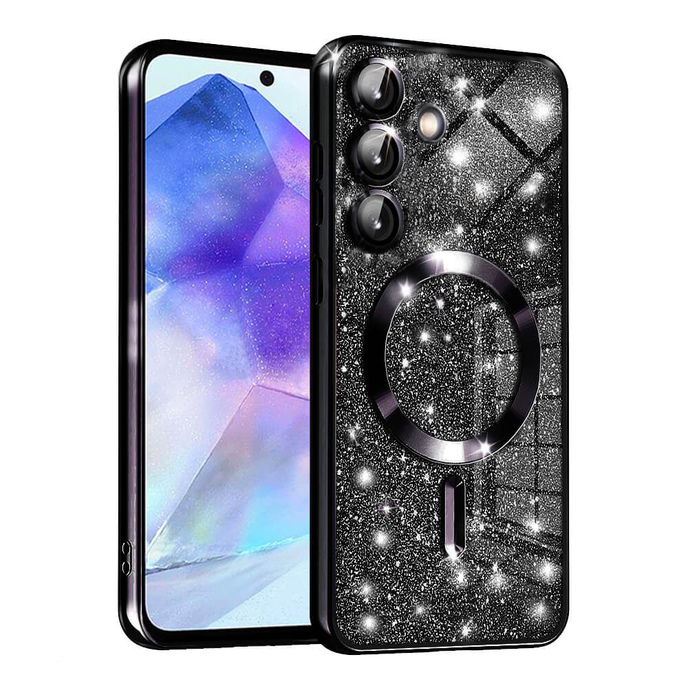 Techsuit Samsung Galaxy A55 5G - Luxury Glitter MagSafe - Θήκη Σιλικόνης - Black