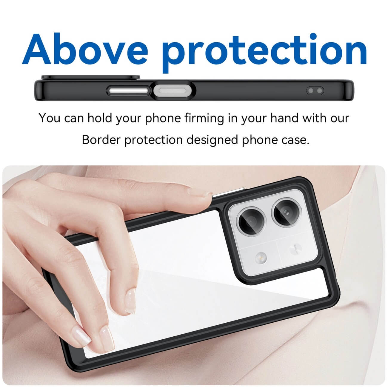 OEM Xiaomi Redmi Note 13 5G Outer Space Σκληρή Θήκη με Πλαίσιο Σιλικόνης - Black