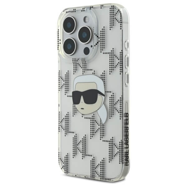 Karl Lagerfeld iPhone 16 Pro - IML Karl Head Electroplated - Σκληρή Θήκη με Πλαίσιο Σιλικόνης - Διάφανη - KLHCP16LHKLPKHT