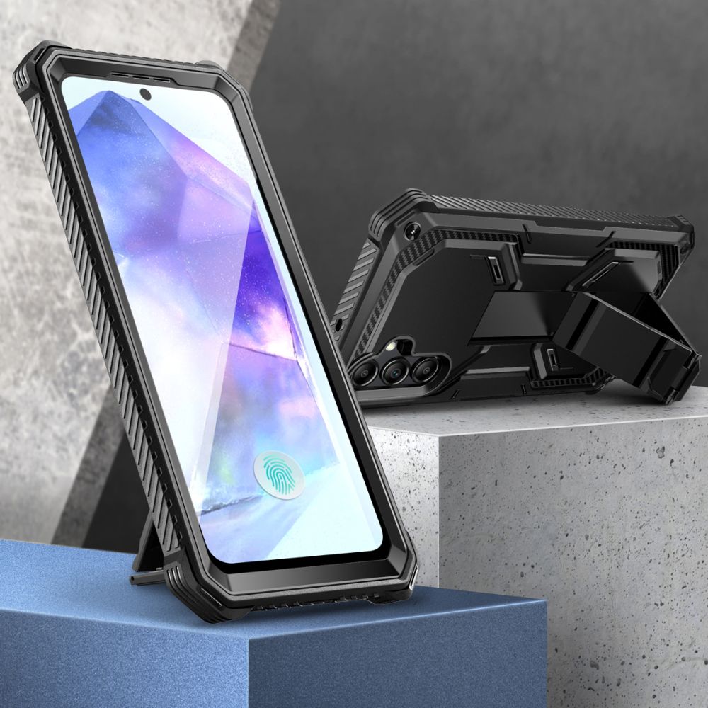 Supcase Samsung Galaxy A55 5G Armorbox Σκληρή Θήκη με Προστασία Οθόνης και Stand - Black