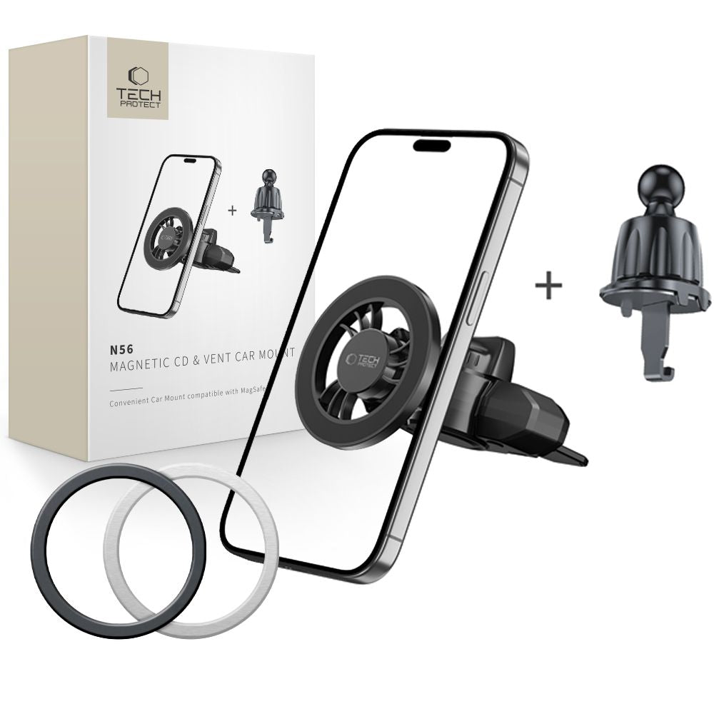 Tech - Protect N56 Μαγνητική MagSafe Βάση Αυτοκινήτου για τον Αεραγωγό και την Υποδοχή CD - Black
