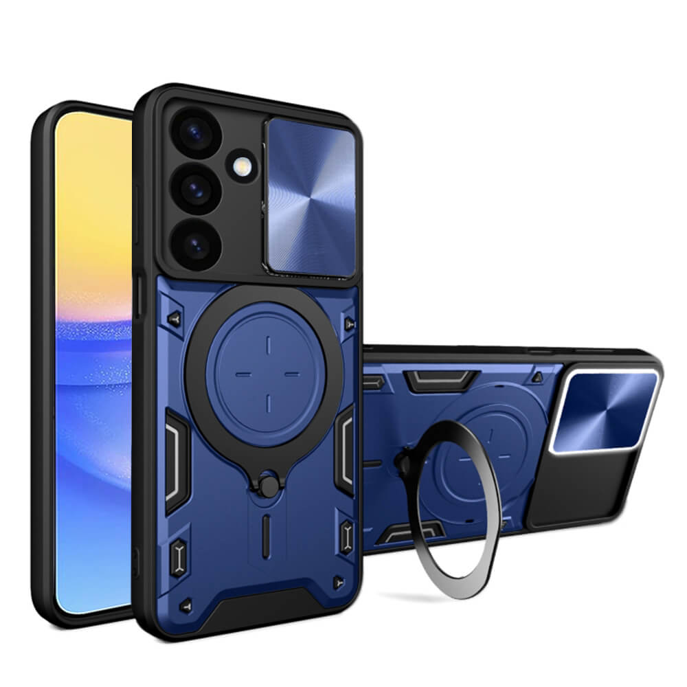 Techsuit Samsung Galaxy A16 4G / A16 5G - CamGuard Pro - Σκληρή Θήκη με Προστασία Καμερών και Δαχτυλίδι Συγκράτησης - Blue