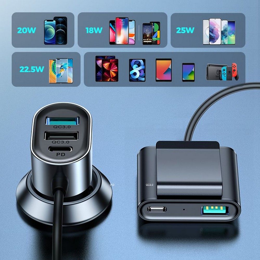 Joyroom JR - CL05 5 - Port - Φορτιστής Αυτοκινήτου με 5 Θύρες USB 72W - Black
