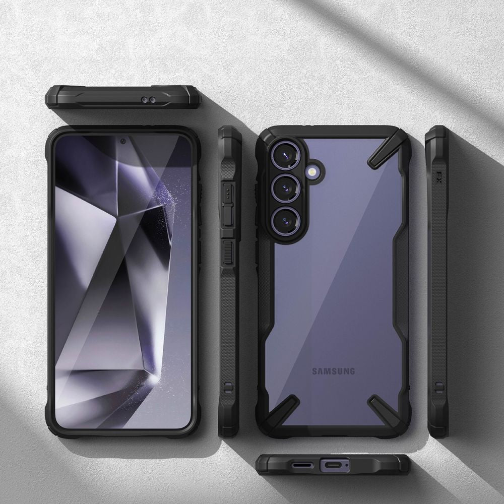 Ringke Samsung Galaxy S24+ Fusion X Σκληρή Θήκη με Πλαίσιο Σιλικόνης - Black - Διάφανη