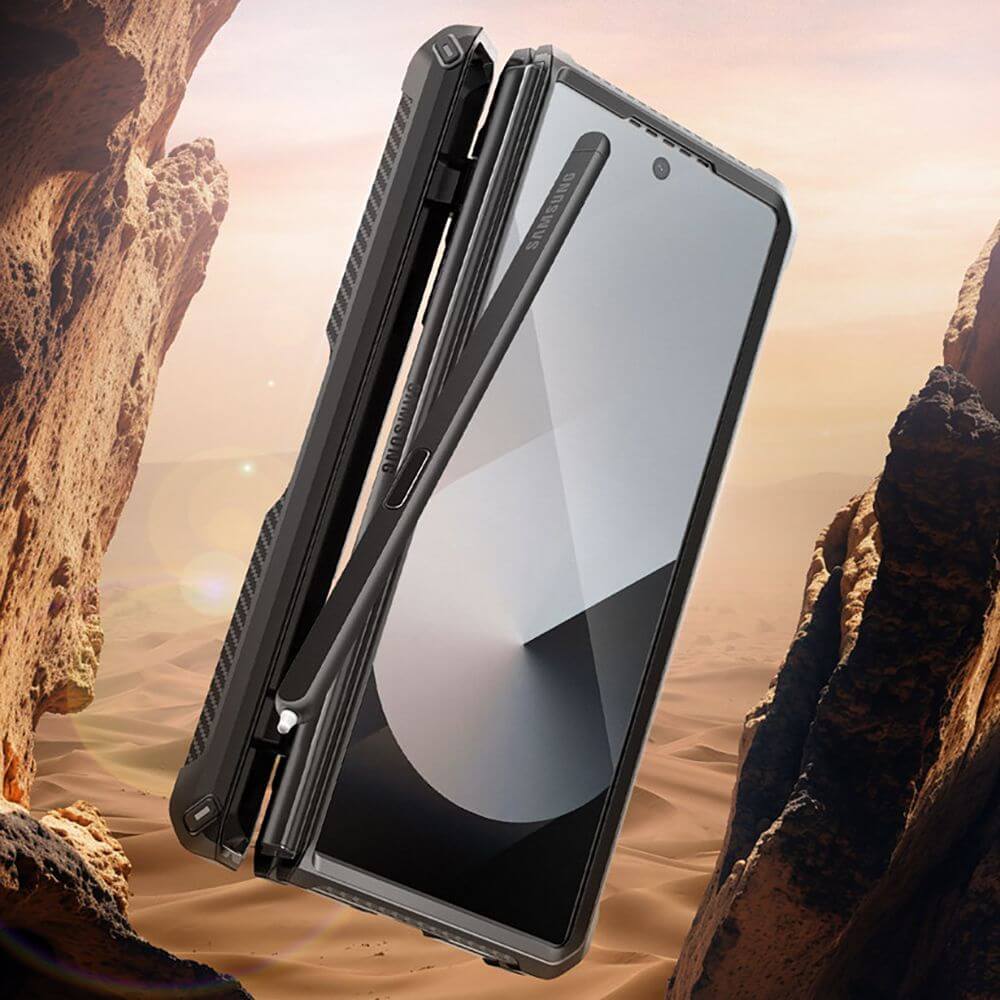 Supcase Samsung Galaxy Z Fold6 Unicorn Beetle Pro Σκληρή Θήκη με Προστασία Οθόνης και Stand - Black