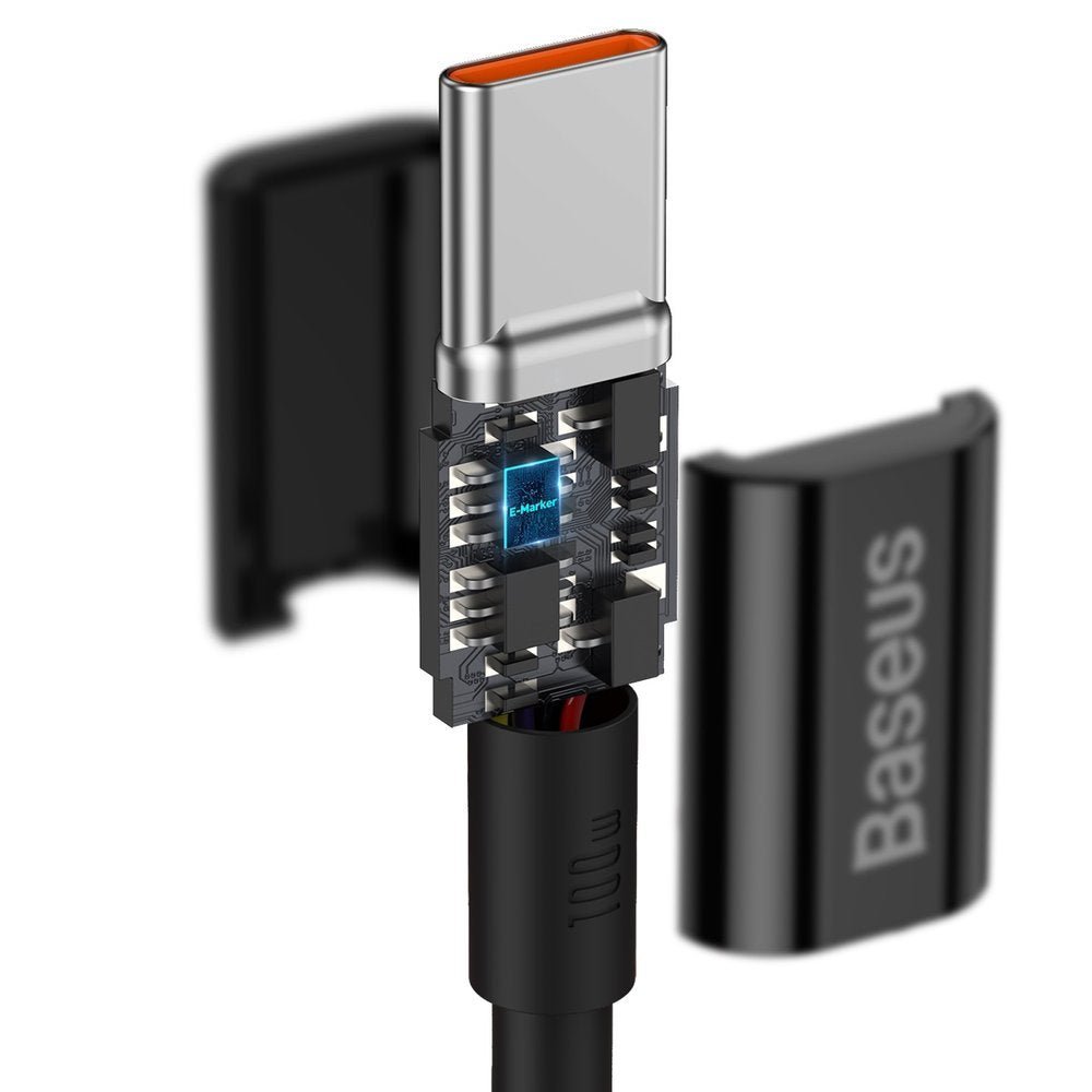 Baseus Superior Cable Type - C 5A PD 100W - Καλώδιο Γρήγορης Φόρτισης Type - C to Type - C 1M - Black - CATYS - B01