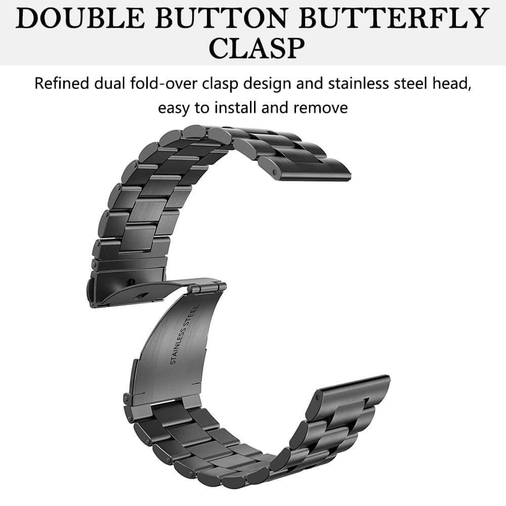 Techsuit Λουράκι Apple Watch 2/3/4/5/6/7/8/9/10/11 - SE (1/2/3) - 38/40/41/42mm Watchband W036 Μπρασελέ από Ανοξείδωτο Ατσάλι - Black