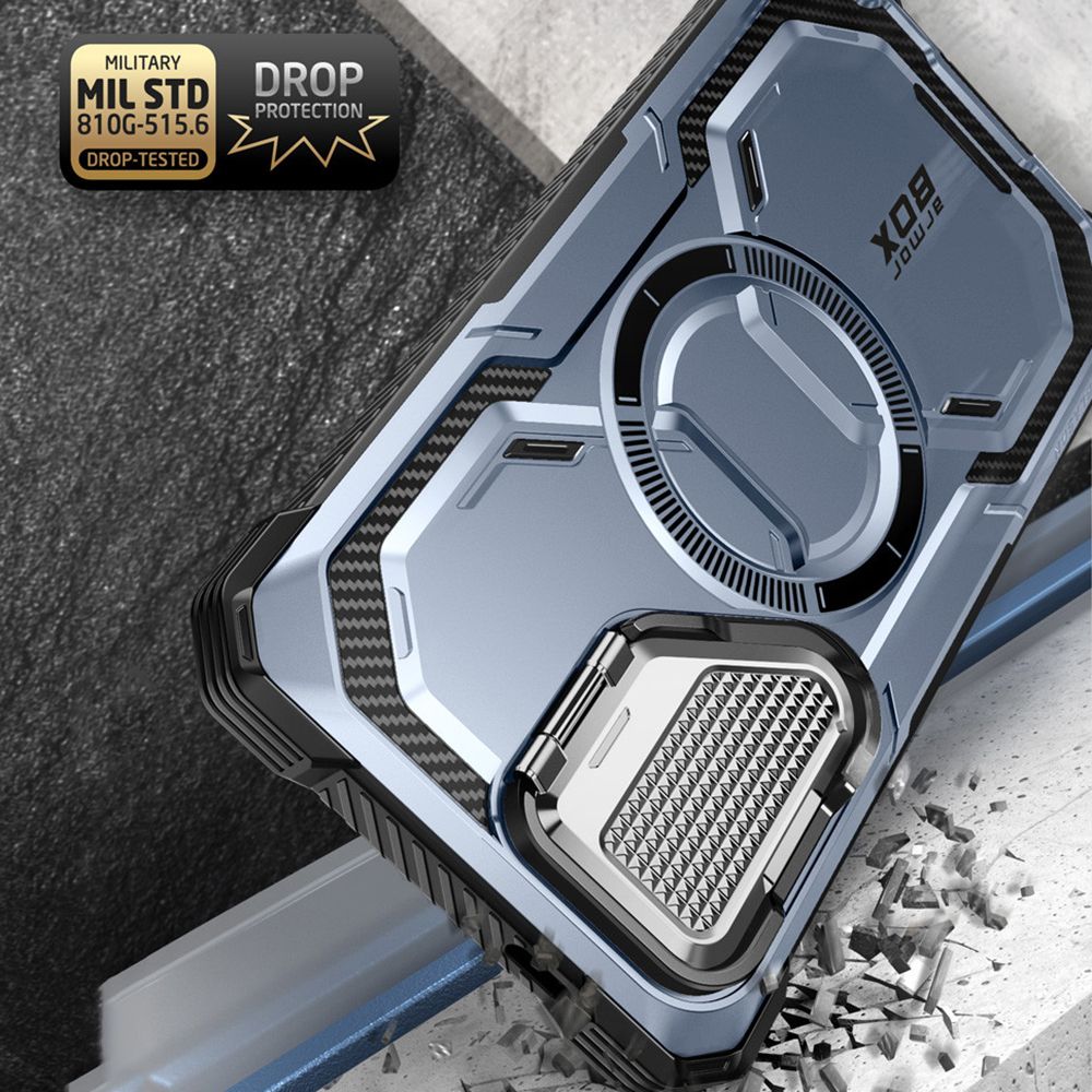 Supcase Samsung Galaxy S24 Ultra Armorbox Magsafe Σκληρή Θήκη με Προστασία Οθόνης και Κάλυμμα Κάμερας / Stand - Blue