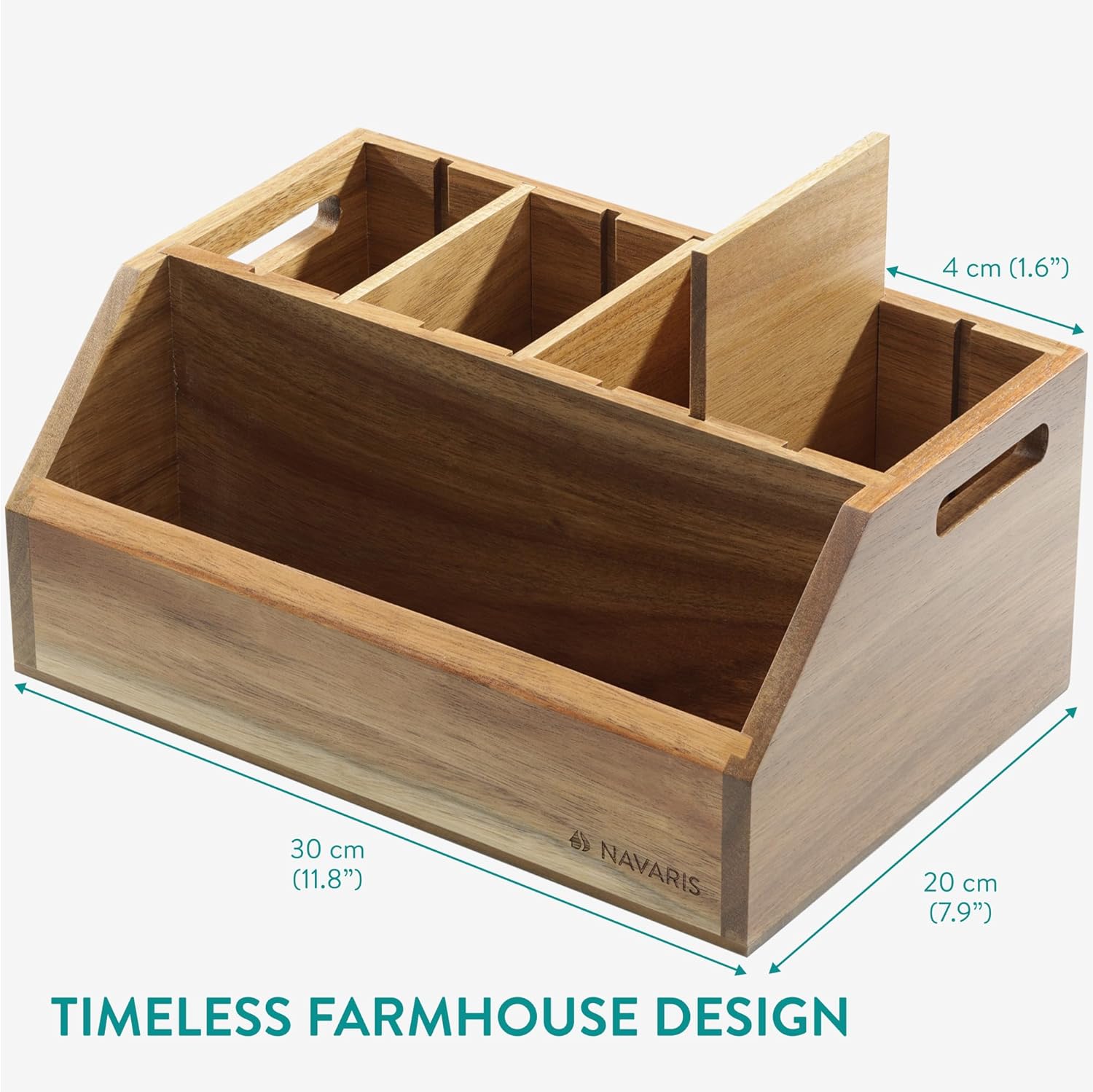 Navaris Ξύλινη Θήκη για Μαγειρικά Εργαλεία - Acacia Wood - Dark Brown - 61943.01