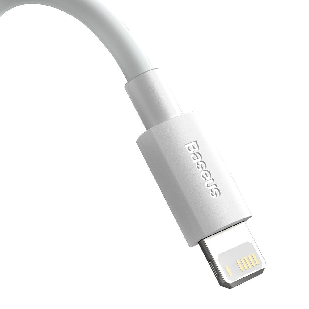 Baseus Simple Wisdom Lightning 2.4A - Καλώδιο Δεδομένων και Φόρτισης Lightning 1,5M για iPhone - 2 Τεμάχια - White - TZCALZJ - 02