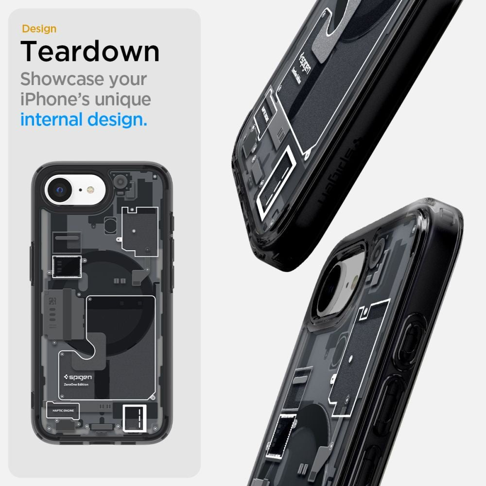 Spigen iPhone 16e Ultra Hybrid Mag Σκληρή Θήκη με Πλαίσιο Σιλικόνης Και MagSafe - Zero One Black