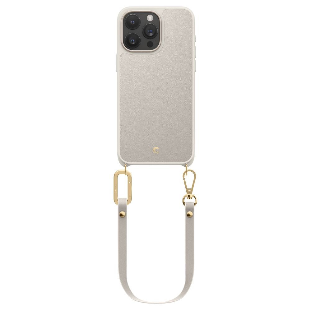 Spigen Cyrill iPhone 15 Pro Classic Charm Mag Σκληρή Θήκη MagSafe με Πλαίσιο Σιλικόνης και Λουράκι - Cream