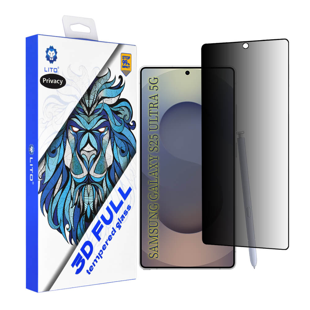 Lito Samsung Galaxy S25 Ultra 0.26mm 3D Full Cover - Super Thin Glass 9H Αντιχαρακτικό Γυαλί Οθόνης - Privacy