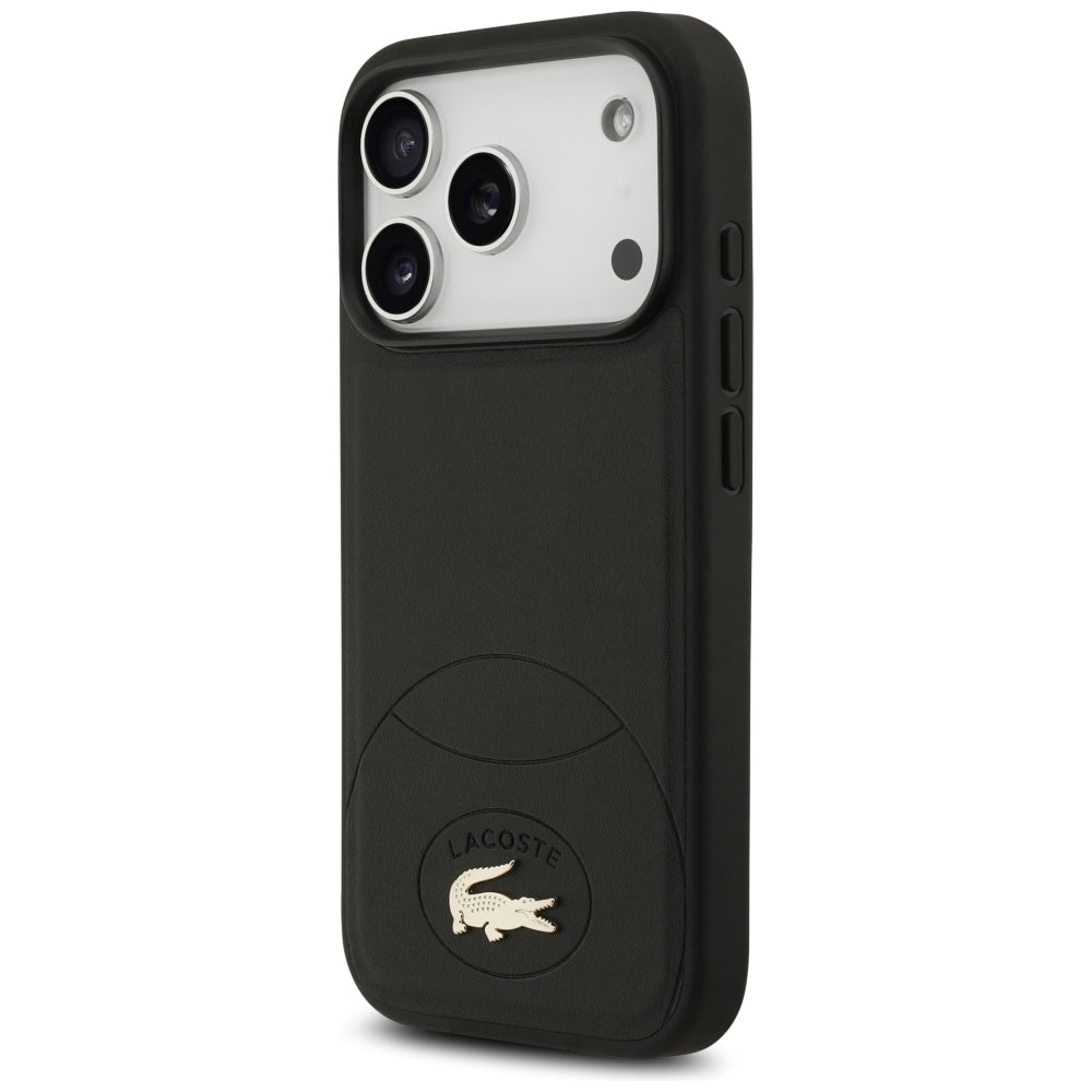 Lacoste iPhone 17 Pro - Bliss MagSafe - Σκληρή Θήκη με Πλαίσιο Σιλικόνης και Επένδυση Οικολογικού Δέρματος - Black