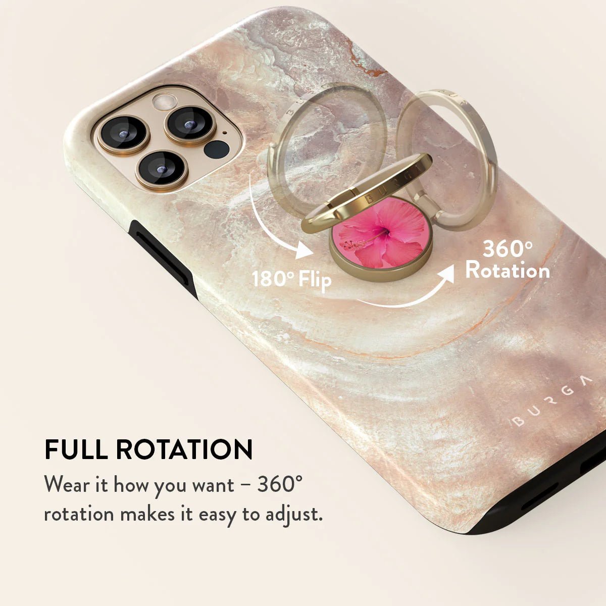 Burga Ring Holder - Δαχτυλίδι Συγκράτησης Κινητού - Βάση Στήριξης - Gold - Island Girl