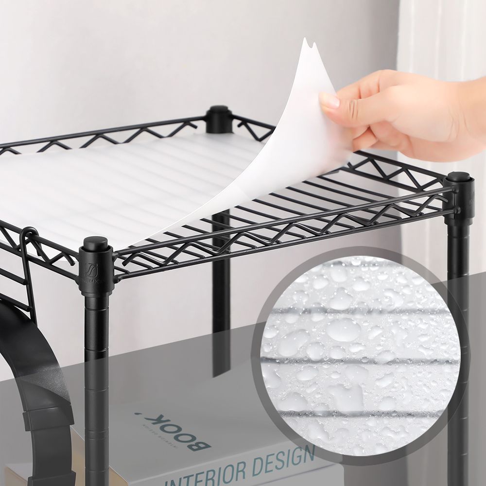 Songmics Μεταλλική Ραφιέρα με 3 Πλαστικά Ράφια - 30 x 30 x 73 cm - Black - LGR103B01