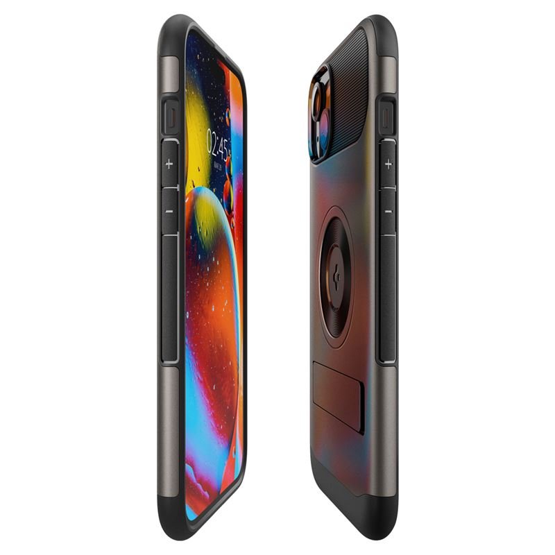 Spigen iPhone 15 Slim Armor Mag Σκληρή Θήκη με Stand και MagSafe - Gunmetal