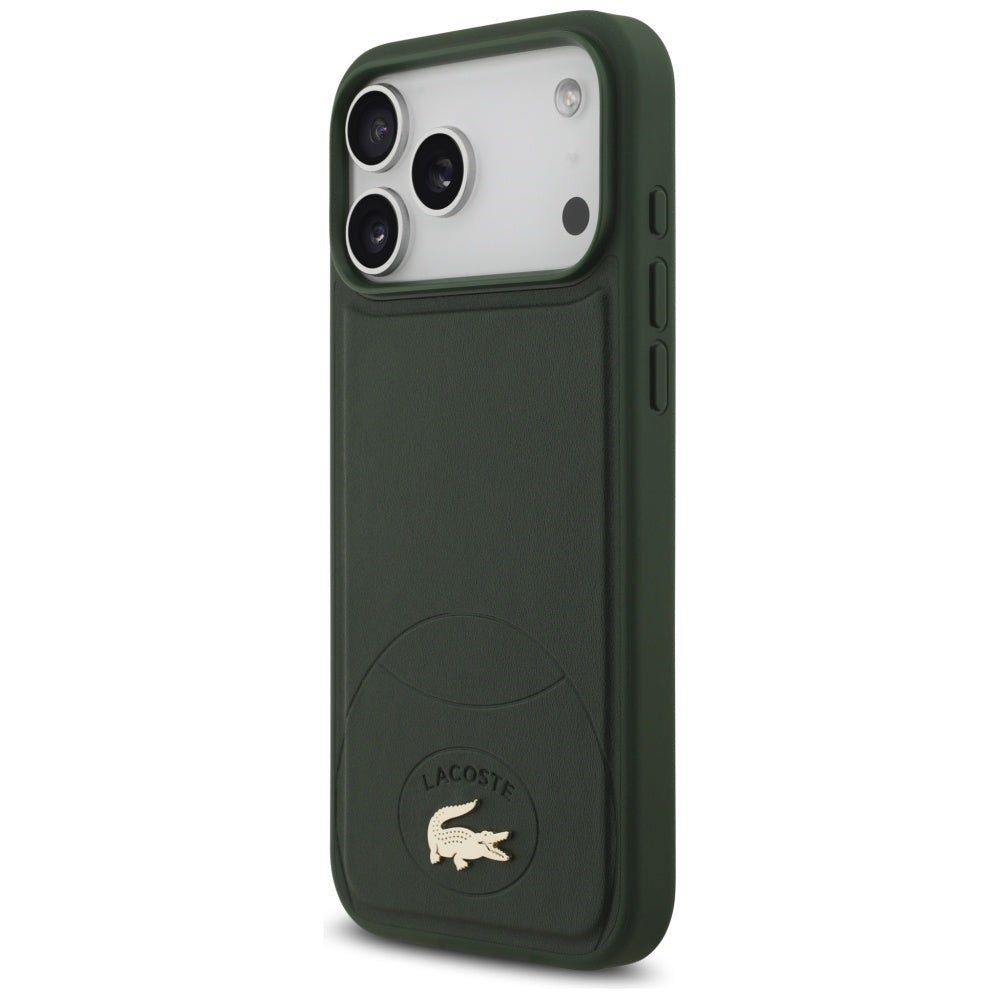 Lacoste iPhone 17 Pro Max - Bliss MagSafe - Σκληρή Θήκη με Πλαίσιο Σιλικόνης και Επένδυση Οικολογικού Δέρματος - Green