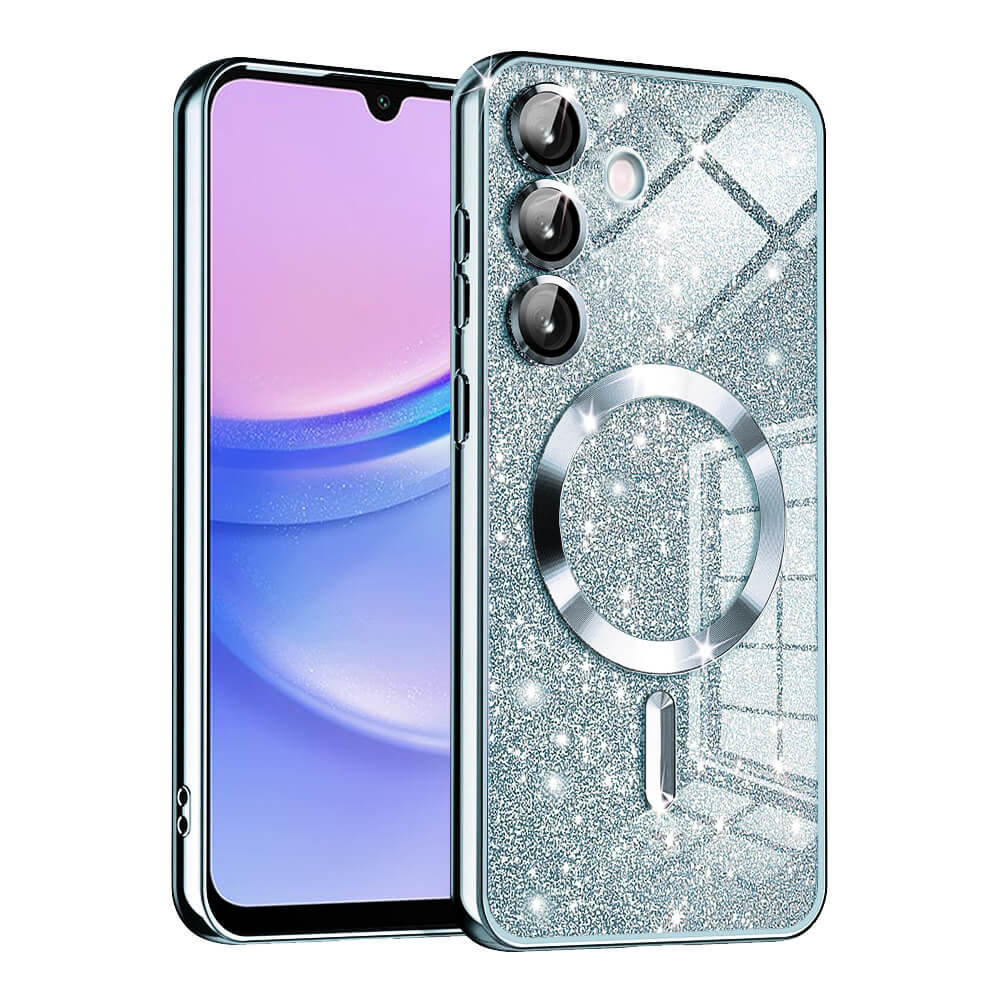 Techsuit Samsung Galaxy A15 4G / A15 5G - Luxury Glitter MagSafe - Θήκη Σιλικόνης - Light Blue