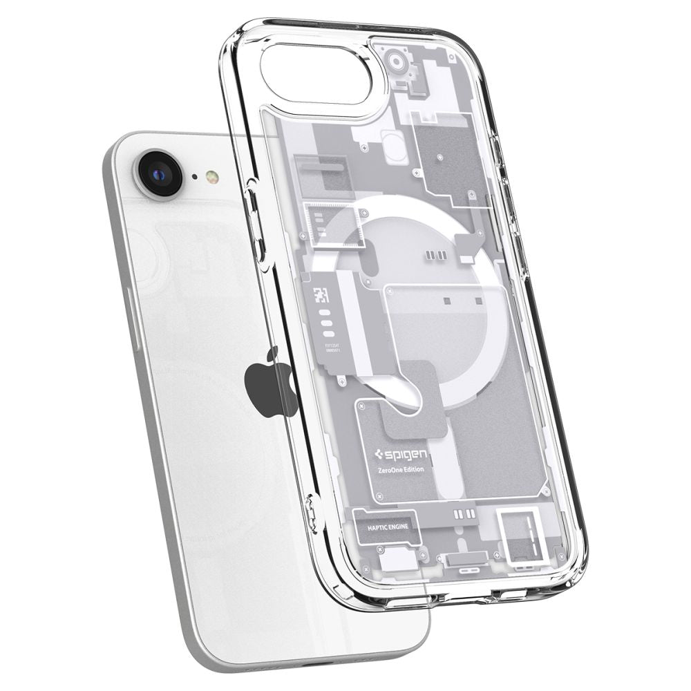 Spigen iPhone 16e Ultra Hybrid Mag Σκληρή Θήκη με Πλαίσιο Σιλικόνης Και MagSafe - Zero One White