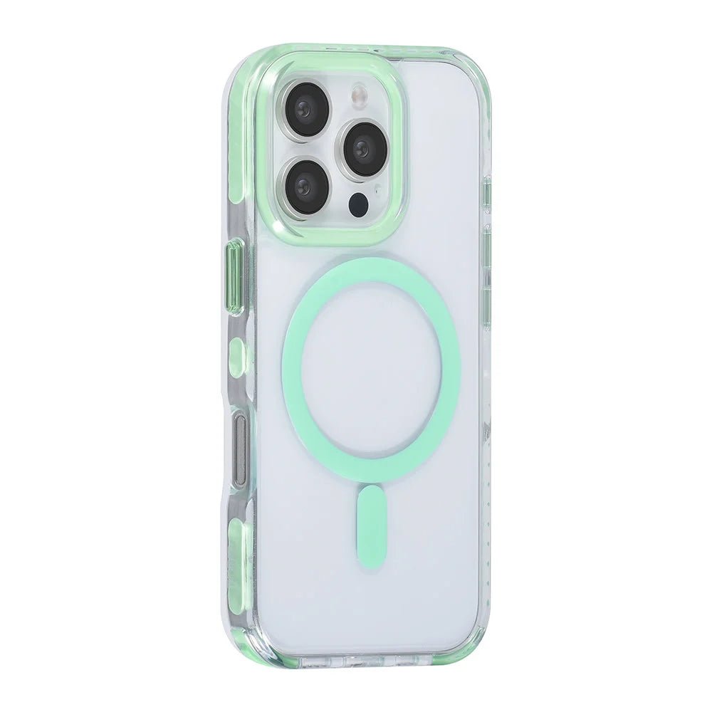 Tuniq iPhone 16 Pro - MagSafe Σκληρή Θήκη με Πλαίσιο Σιλικόνης και Λουράκι - Διάφανη / Green