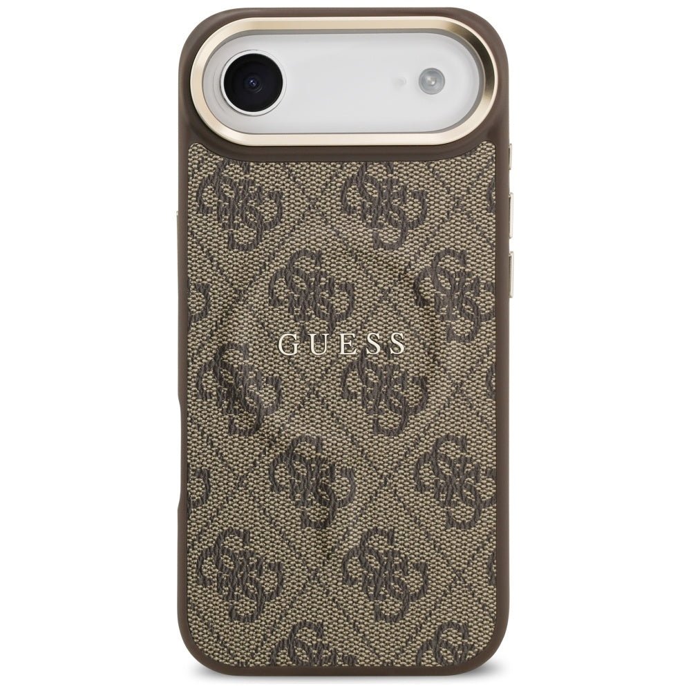 Guess iPhone Air - 4G PU Classic Logo MagSafe - Σκληρή Θήκη με Πλαίσιο Σιλικόνης και Επένδυση Οικολογικού Δέρματος - Brown - GUHMP17MP4MSEGCW