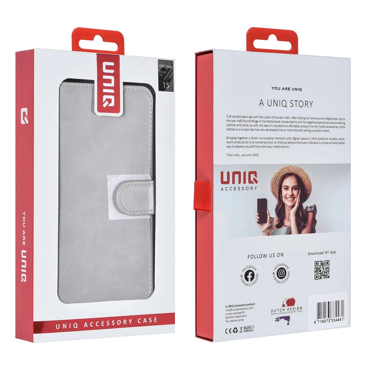 Tuniq iPhone 15 - 2 σε 1 - Θήκη Πορτοφόλι από Δερματίνη με Αποσπώμενη Θήκη - Γκρι