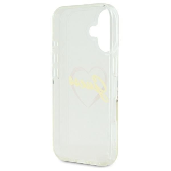 Guess iPhone 16 Plus - IML Heart - Σκληρή Θήκη με Πλαίσιο Σιλικόνης - Διάφανη - GUHCP16MHCHGSPT