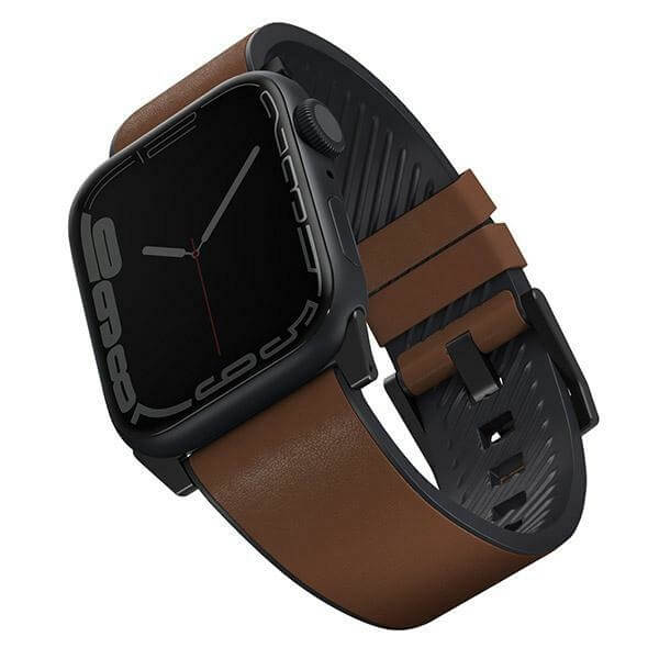 Uniq Λουράκι Apple Watch 2 / 3 / 4 / 5 / 6 / 7 / 8 / 9 / SE / ULTRA 1 / ULTRA 2 - 42 / 44 / 45 / 49 mm Straden Δερμάτινο Υβριδικό Λουράκι - Brown