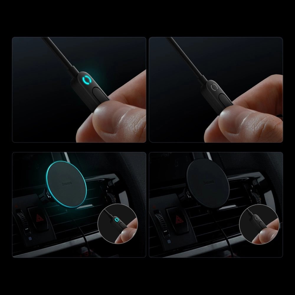 Baseus CW01 Φορτιστής Αυτοκινήτου με Θύρα USB 25W και Μαγνητική Βάση Αυτοκινήτου Αεραγωγού με Ασύρματη Φόρτιση MagSafe 15W - Black - C40141000111 - 01