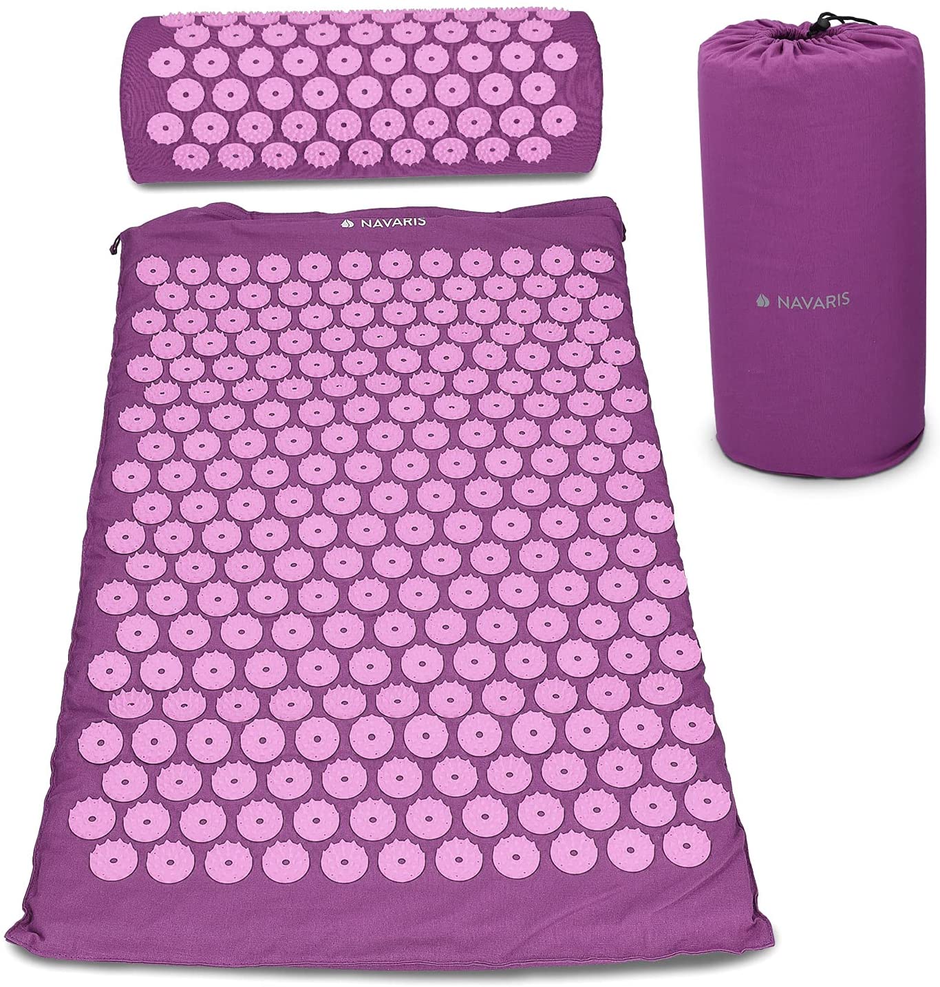 Navaris 2 - in - 1 Acupressure Mat and Pillow Set Σετ 2 σε 1 Χαλάκι και Μαξιλάρι Μασάζ - Purple - 43899.26.01