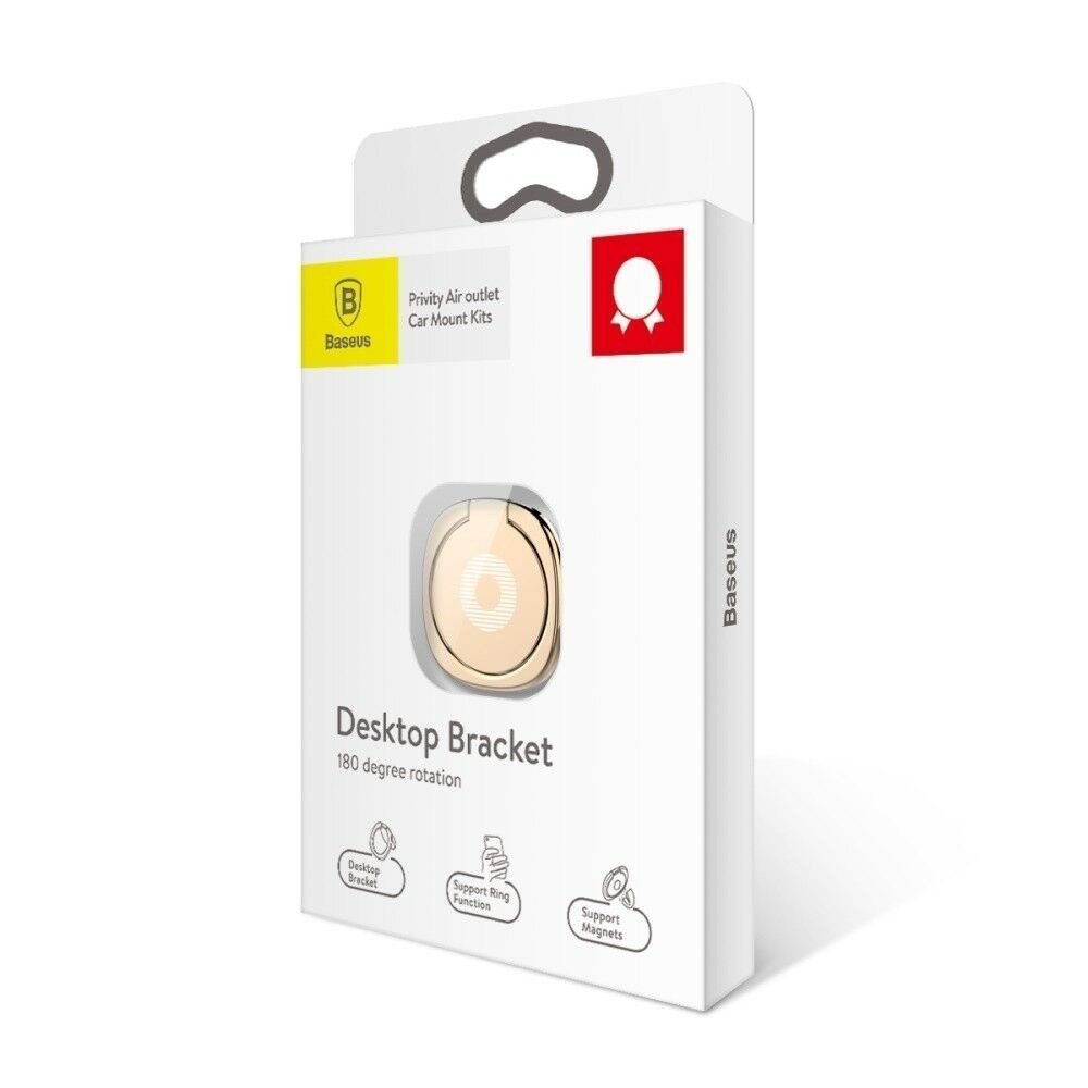 Baseus Privity Ring Holder - Δαχτυλίδι Συγκράτησης Κινητού / Tablet - Βάση Στήριξης - Gold - SUMQ - 0V