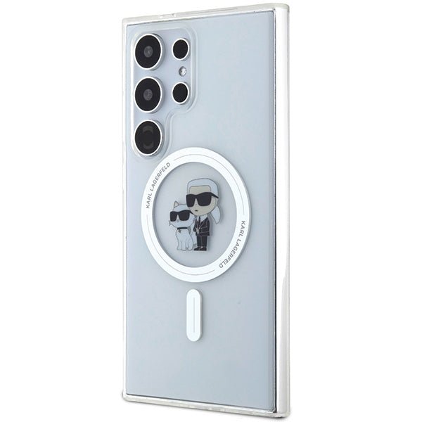 Karl Lagerfeld Samsung Galaxy S24 Ultra - IML Karl and Choupette MagSafe Σκληρή Θήκη με Πλαίσιο Σιλικόνης και MagSafe - Διάφανη - KLHMS24LHGKCNOT