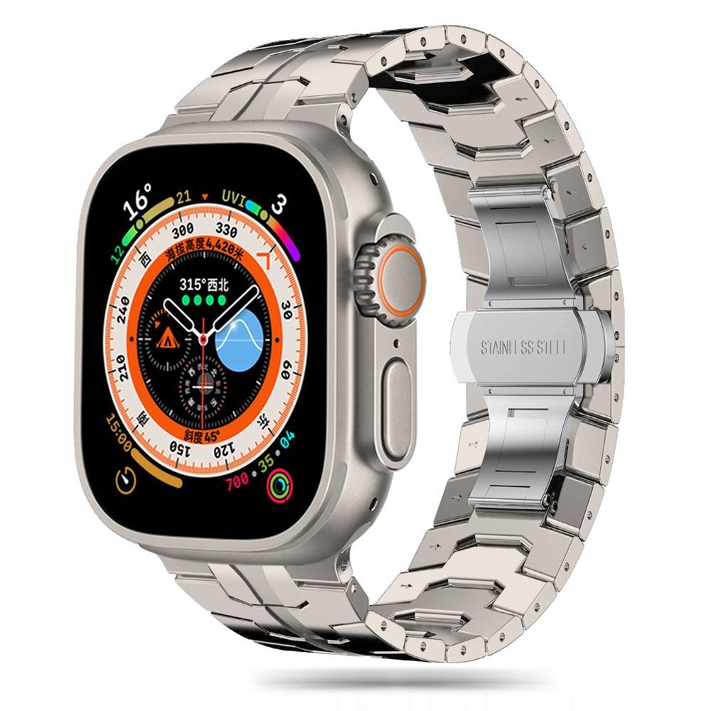 Tech - Protect Λουράκι Apple Watch 8/9/10/11 - SE (1/2/3) - Ultra (1/2/3) – 44/45/46/49mm Stainless Line από Ανοξείδωτο Ατσάλι - Titanium