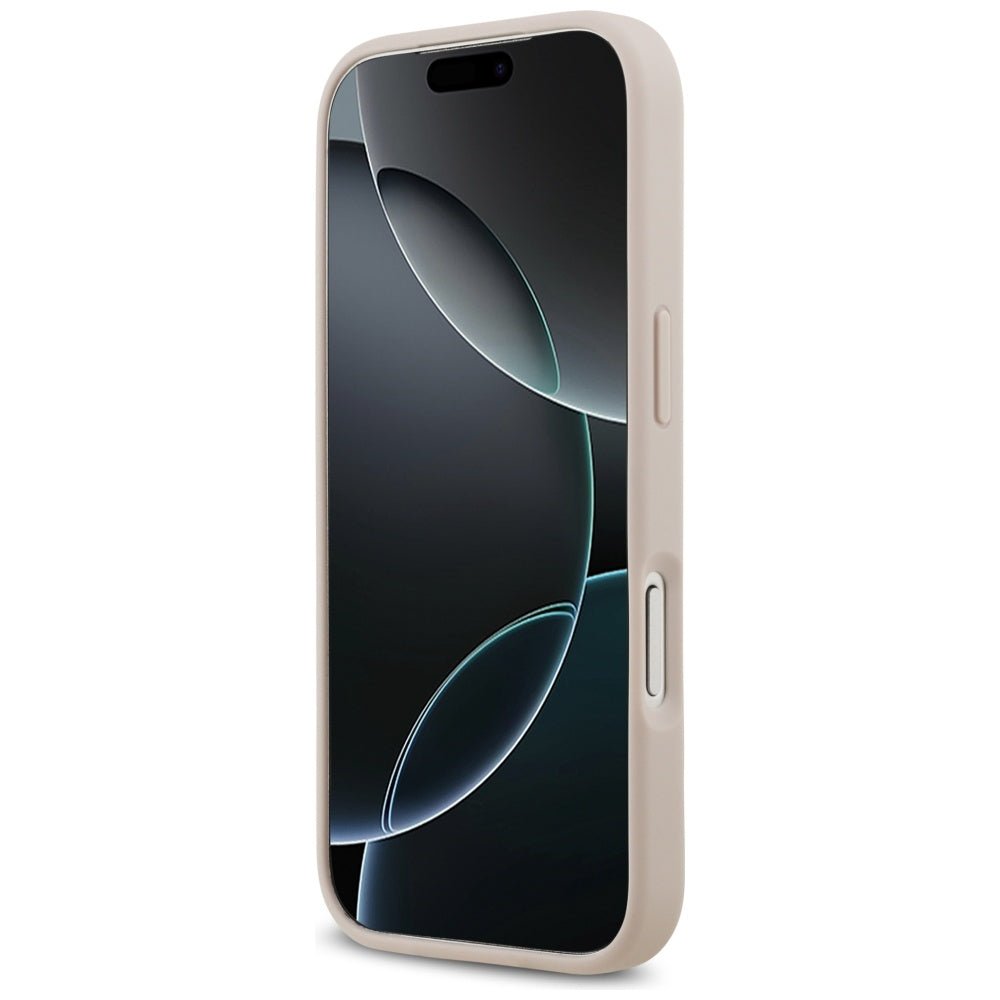 Guess iPhone 17 Pro - 4G Circle Classic Logo MagSafe - Θήκη με Επένδυση Συνθετικού Δέρματος - Pink - GUHMP17LP4PGRSGP