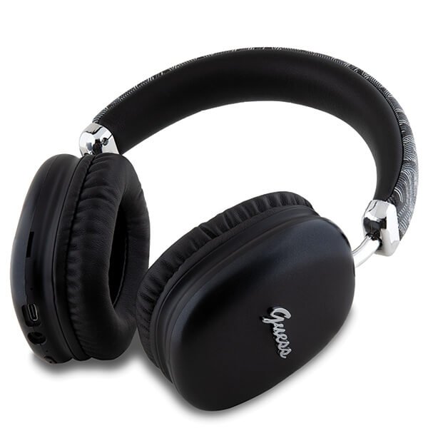 Guess Over - Ear Gcube Metallic Script Logo - Ασύρματα Bluetooth Ακουστικά - Black