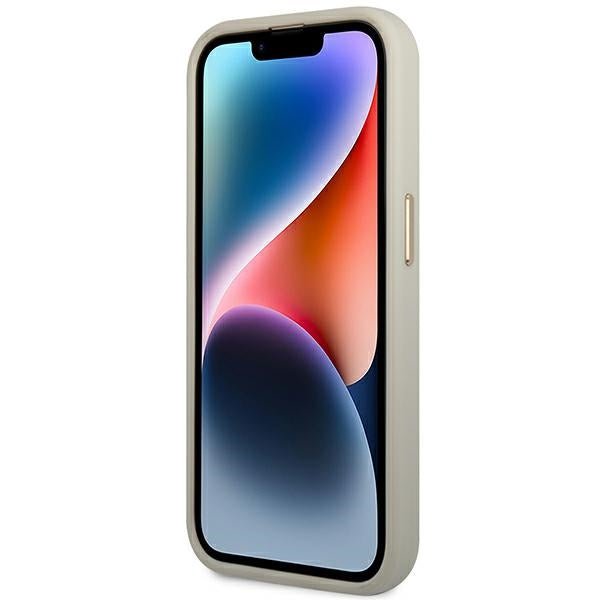 Guess iPhone 14 Pro Max Croco Collection Θήκη με Επένδυση Συνθετικού Δέρματος - Silver - GUHCP14XHGCRHS