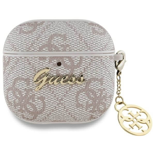 Guess AirPods 4 Θήκη με Επένδυση Συνθετικού Δέρματος - 4G Charm Collection - Pink