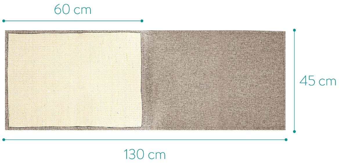 Navaris Cat Scratch Armrest Organiser Προστατευτικό Καναπέ από Γρατζουνιές Γάτας - 130 x 45 cm - Light Brown - White - 48412.24.02