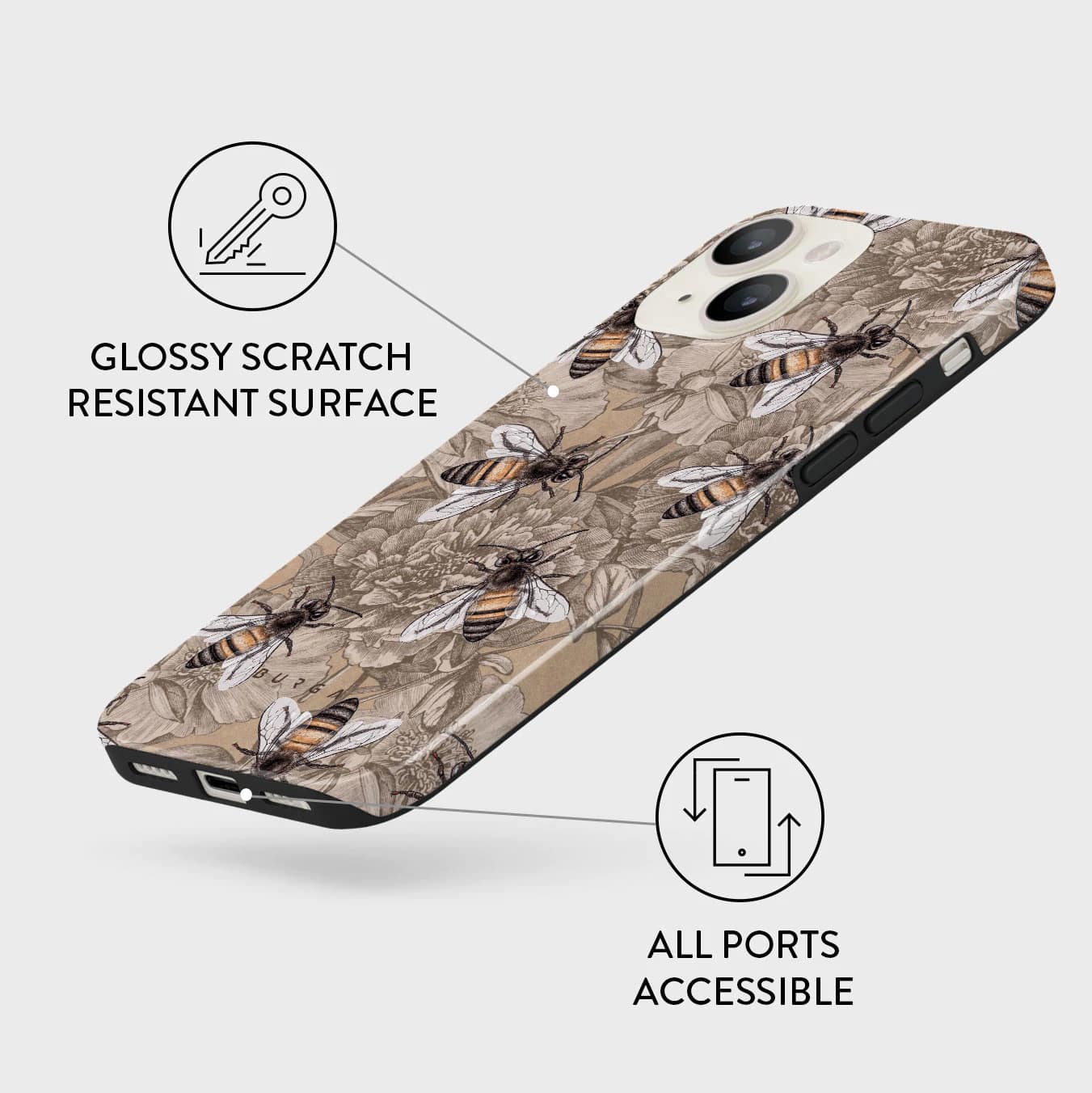 Burga iPhone 13 Fashion Tough Σκληρή Θήκη - Honey Bee