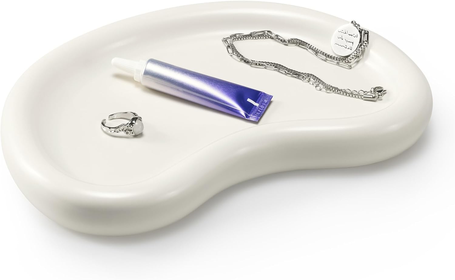 Navaris Διακοσμητικός Δίσκος Abstract Moon - 24 x 16.5 x 3 cm - Beige - 61654.01