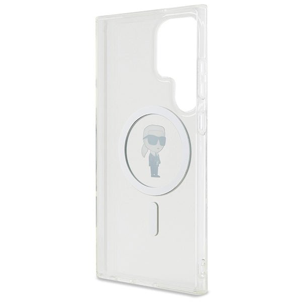Karl Lagerfeld Samsung Galaxy S24 Ultra - IML Ikonik - Magsafe Σκληρή Θήκη με Πλαίσιο Σιλικόνης - Διάφανη - KLHMS24LHFCKNOT