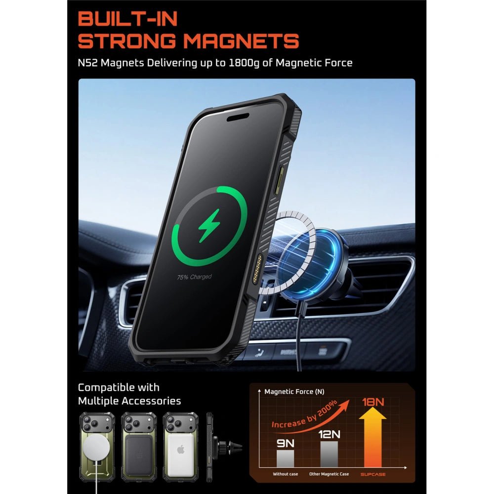 Supcase iPhone 17 Pro - UB Grip Mag - Σκληρή Θήκη με MagSafe και Stand - Green