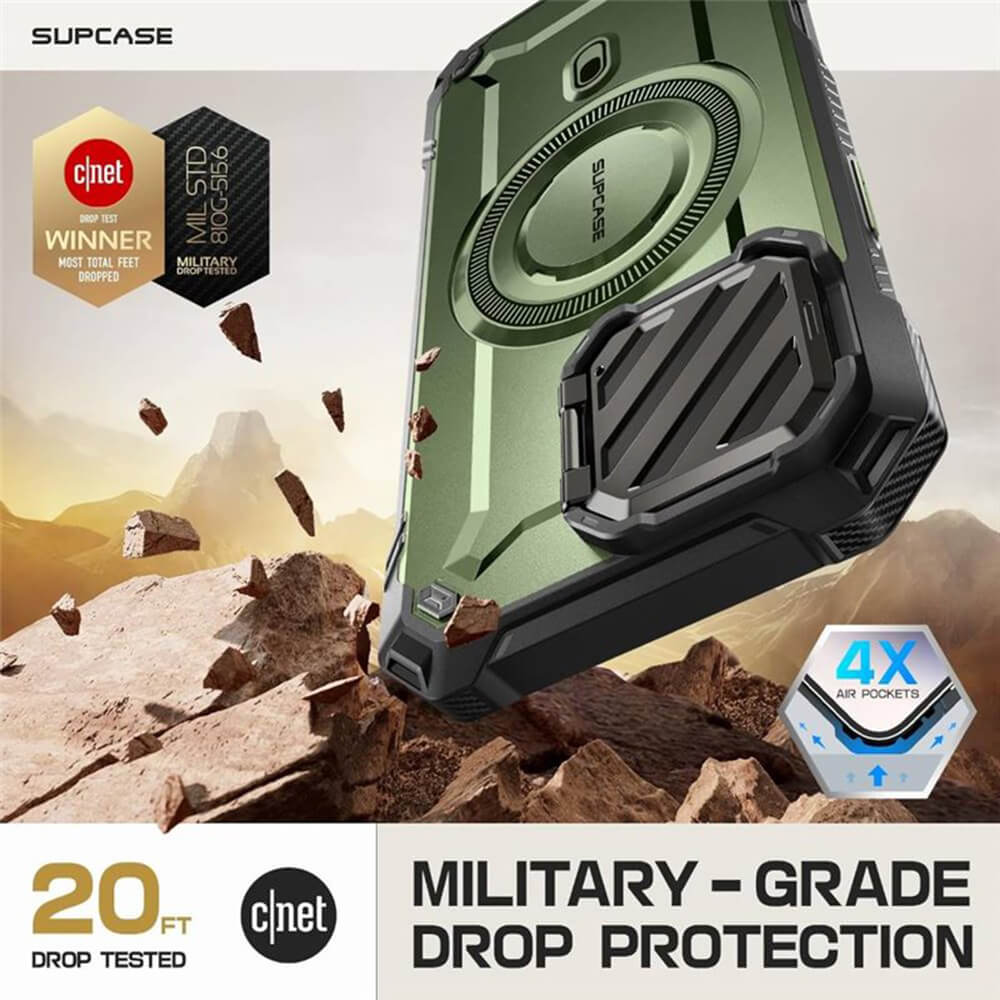 Supcase iPhone 16 - Unicorn Beetle XT MagSafe - Σκληρή Θήκη με Προστασία Κάμερας / Stand - Dark Green