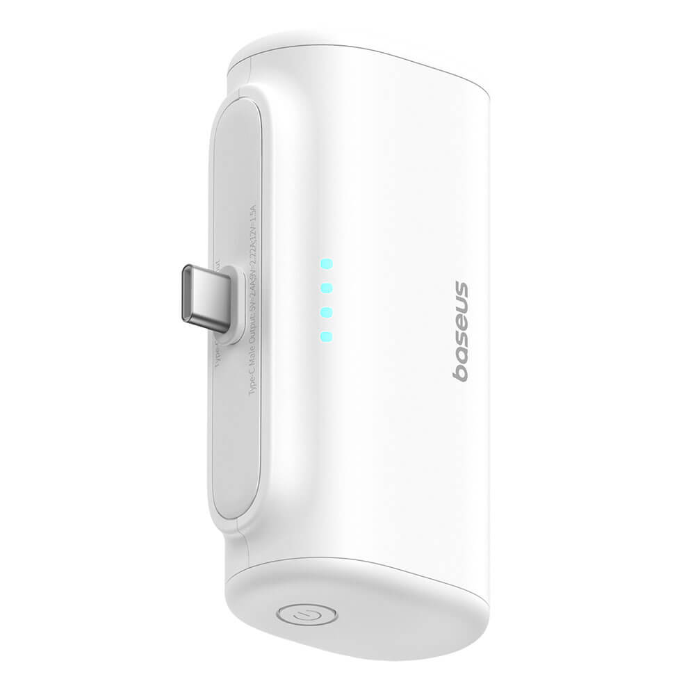 Baseus Compact Series Type - C - PowerBank 5000mAh 20W με Καλώδιο Type - C to Type - C - White - P10068306213 - 00